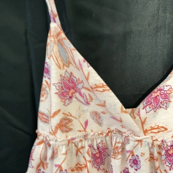 SO pink floral tiered cami boho top M XL or XXL jr - Picture 8 of 17